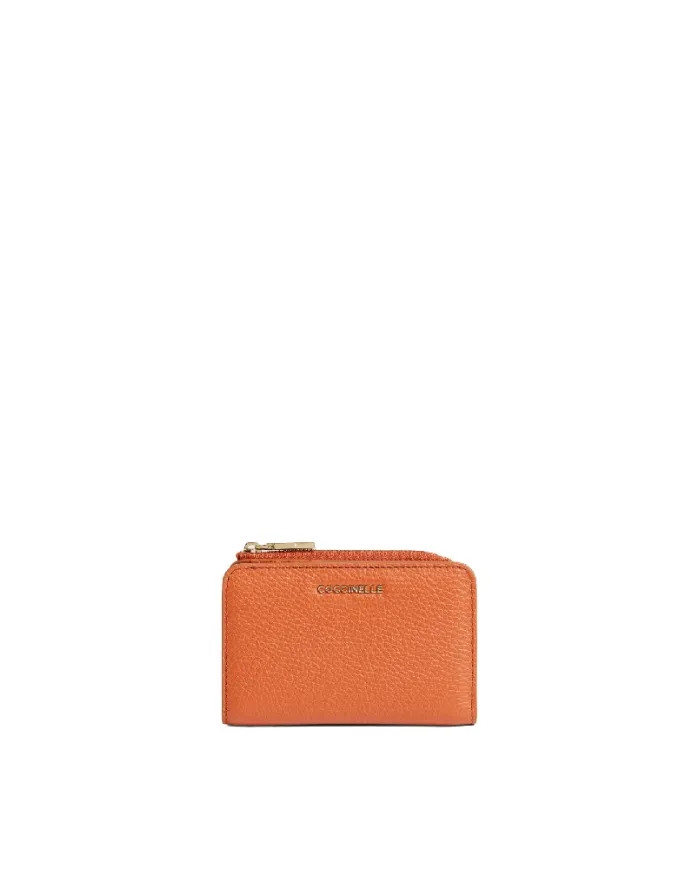 Coccinelle Portafoglio piccolo in pelle Metallic Soft Cuoio