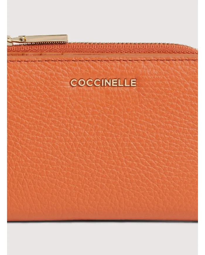 Coccinelle Portafoglio piccolo in pelle Metallic Soft Cuoio