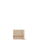Coccinelle Portafoglio piccolo in pelle con tracolla Metallic Soft Beige