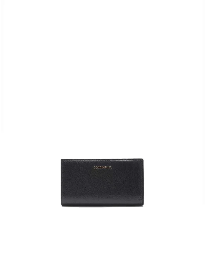 Coccinelle Portafoglio in pelle Metallic soft Nero