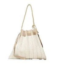 FRI-YAY Borsa a tracolla plisse Beige/Bianco