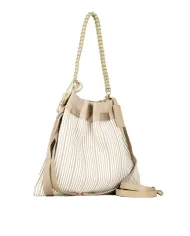 FRI-YAY Borsa a tracolla plisse Beige/Bianco