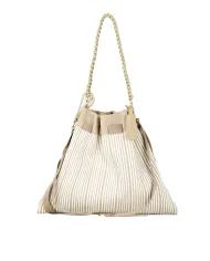 FRI-YAY Borsa a tracolla plisse Beige/Bianco