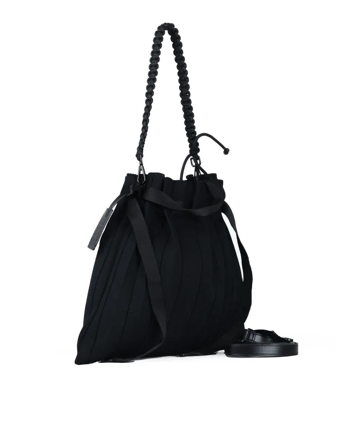 FRI-YAY Borsa a tracolla plisse Nero