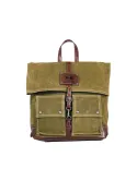 La Martina Zaino uomo Buenos Aires in Canvas Cerato vintage Verde/Testa moro