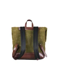 La Martina Zaino uomo Buenos Aires in Canvas Cerato vintage Verde/Testa moro