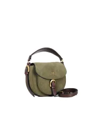 La Martina Borsa bandoliera Sienna in suede Verde/Testa moro