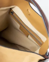 La Martina Borsa a tracolla scamosciata con borchie Cammello/Testa moro
