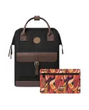 CABAIA Zaino Medio cordura Managua Nero/Marrone