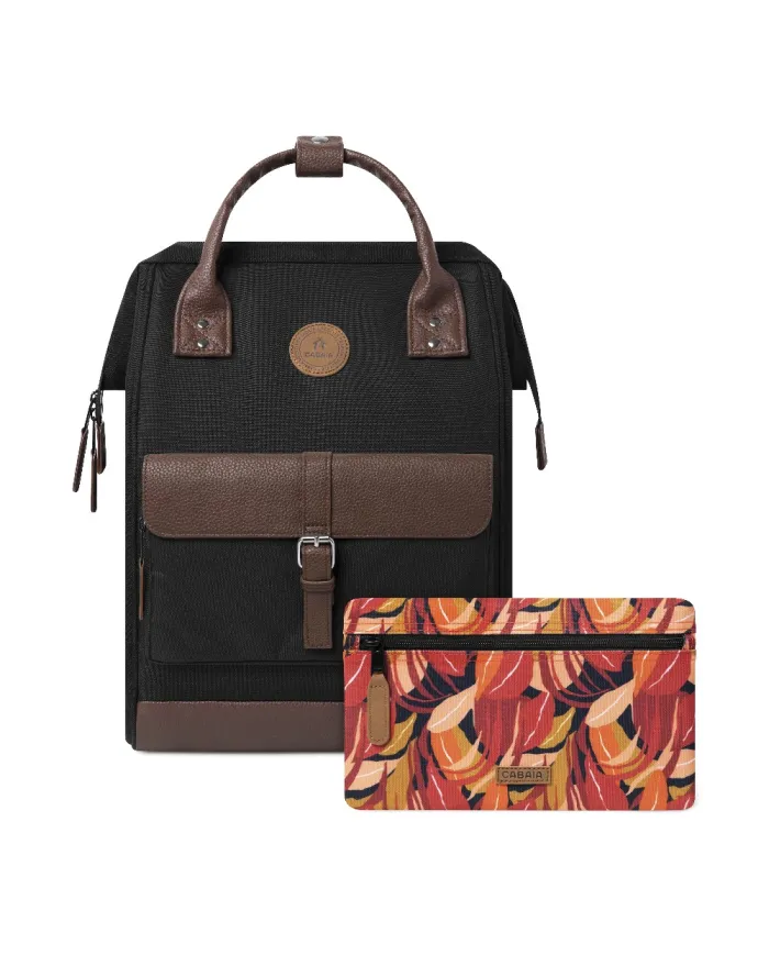 CABAIA Zaino Medio cordura Managua Nero/Marrone