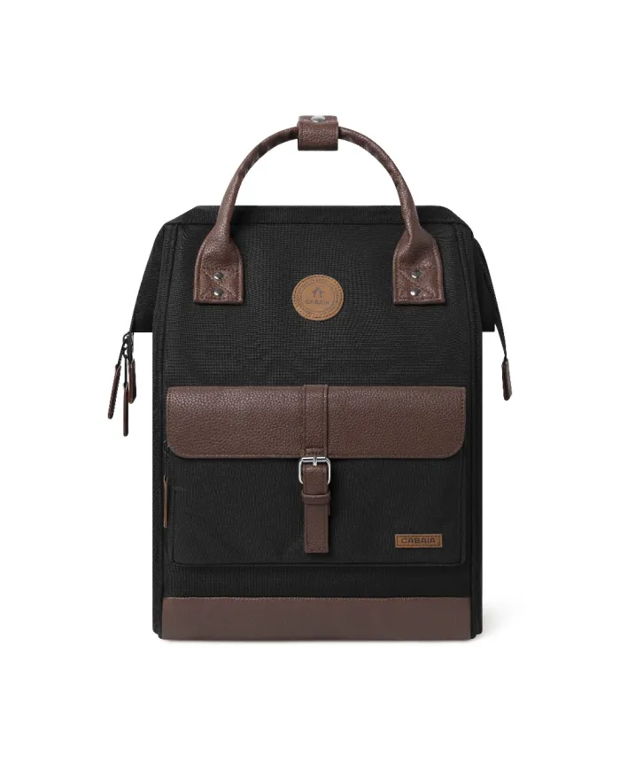 CABAIA Zaino Medio cordura Managua Nero/Marrone