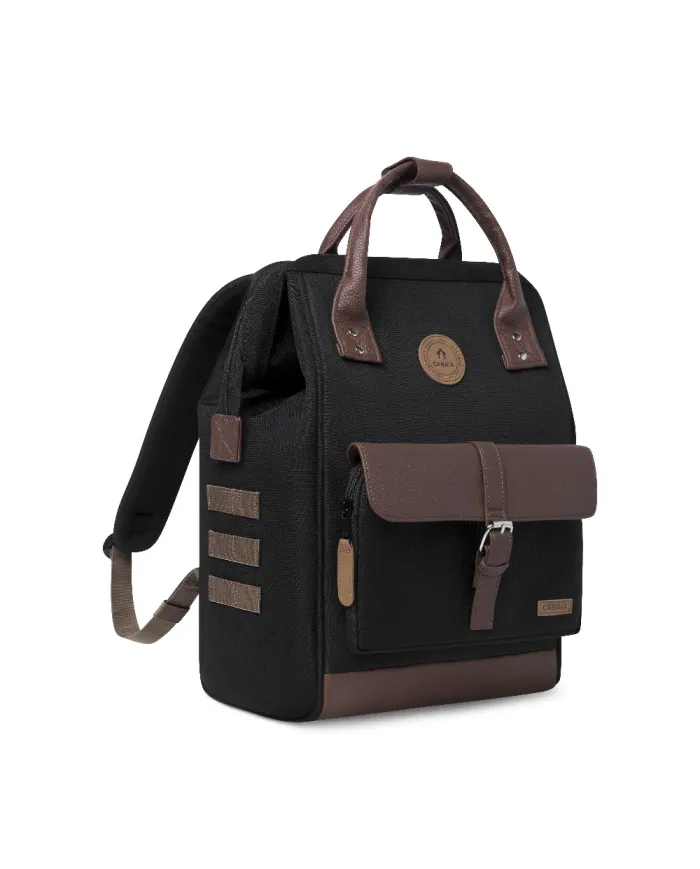 CABAIA Zaino Medio cordura Managua Nero/Marrone