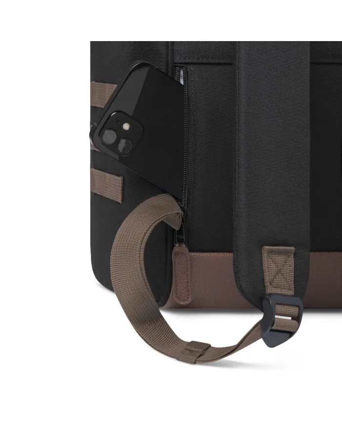 CABAIA Zaino Medio cordura Managua Nero/Marrone
