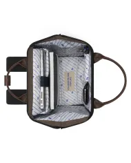 CABAIA Zaino Medio cordura Managua Nero/Marrone