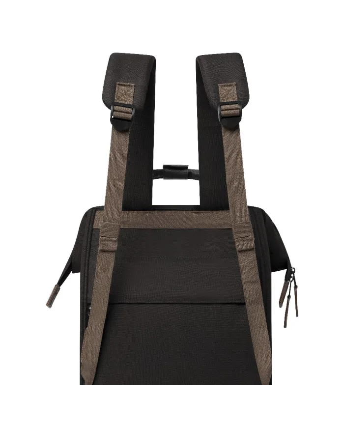 CABAIA Zaino Medio cordura Managua Nero/Marrone