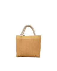 FRI-YAY Mini Borsa a Mano con Strass e Tracolla Cammello