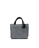 FRI-YAY Mini Borsa a Mano con Strass e Tracolla Nero