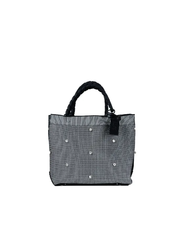FRI-YAY Mini Borsa a Mano con Strass e Tracolla Nero
