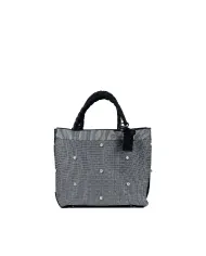 FRI-YAY Mini Borsa a Mano con Strass e Tracolla Nero