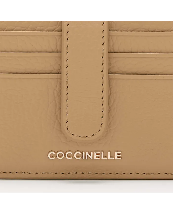 Coccinelle Porta carte di credito Metallic soft Beige