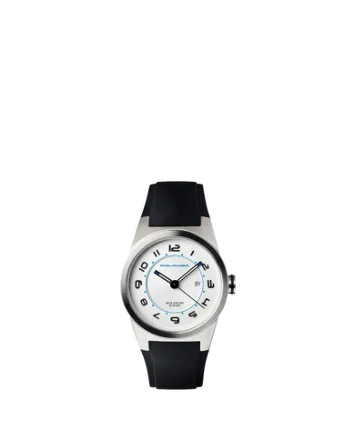 Piquadro Orologio donna in acciaio satinato con datario, Piquadro. Bianco/Nero