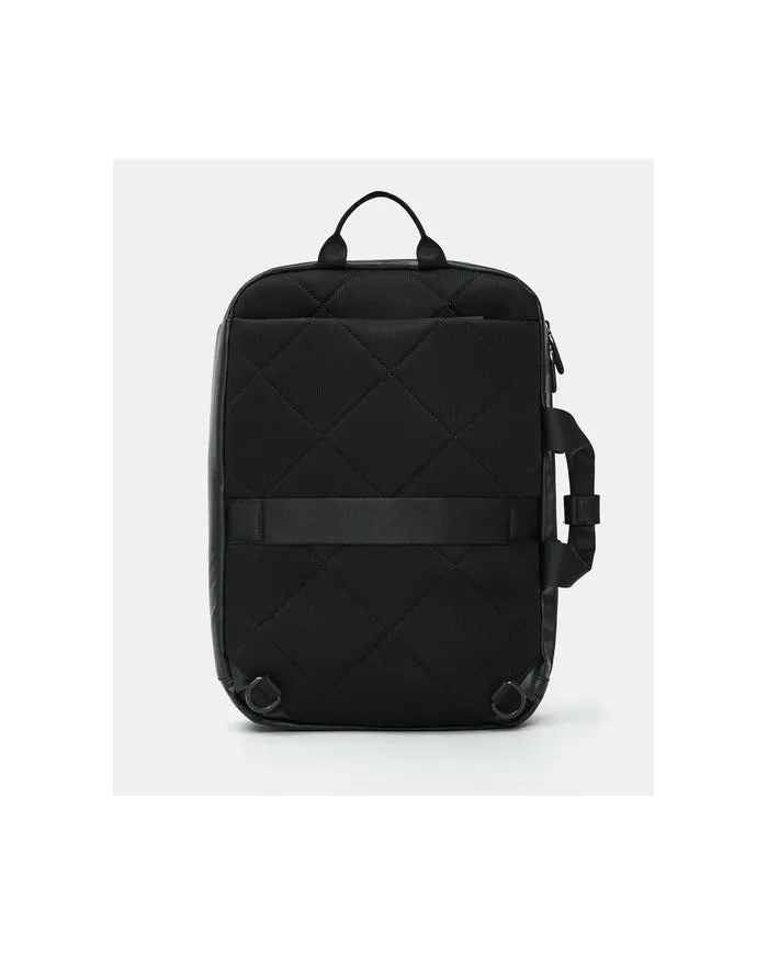Mandarina Duck Eco Coated Zaino in tessuto impermeabile con Porta pc 15" Nero