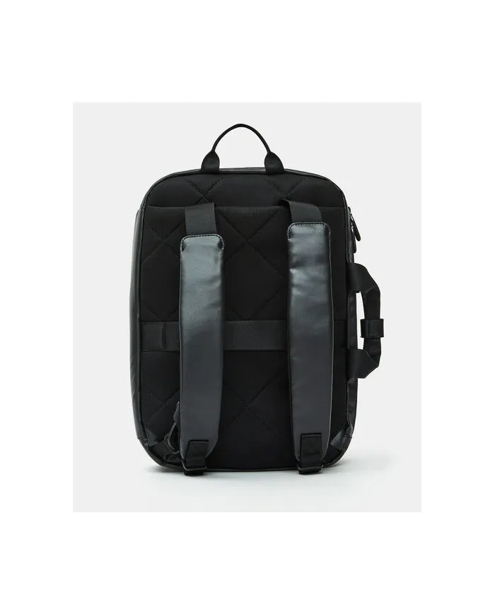 Mandarina Duck Eco Coated Zaino in tessuto impermeabile con Porta pc 15" Nero