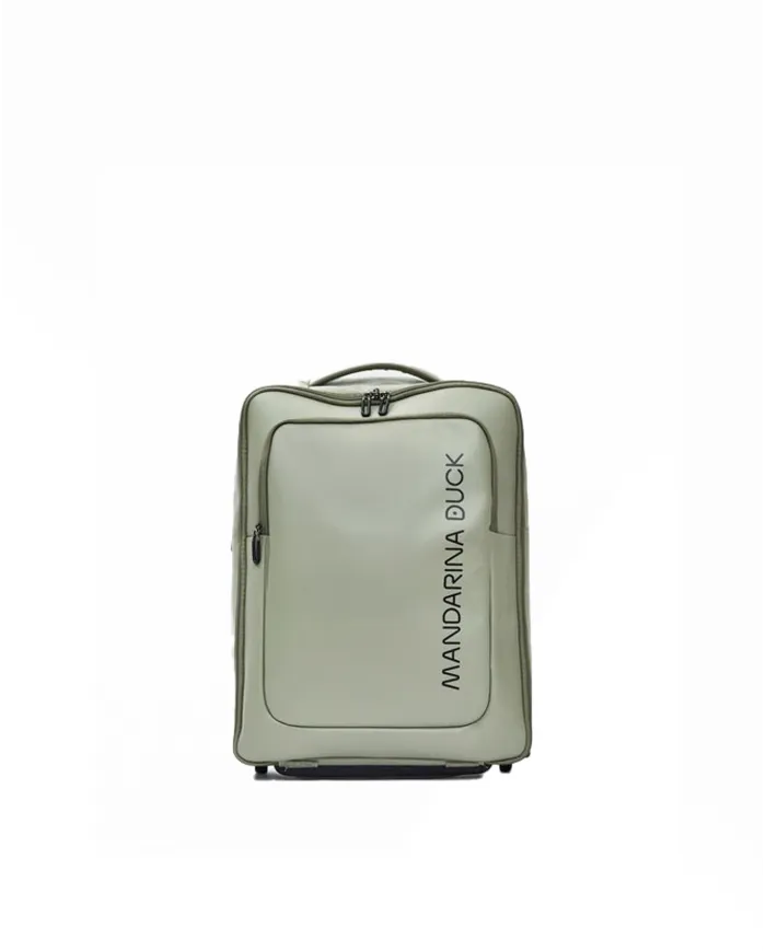 Mandarina Duck Eco Coated Trolley Backpack – Zaino Trolley da Viaggio in tessuto impermeabile Verde chiaro