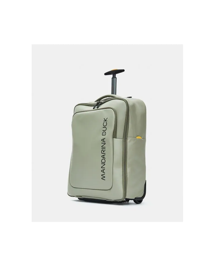 Mandarina Duck Eco Coated Trolley Backpack – Zaino Trolley da Viaggio in tessuto impermeabile Verde chiaro