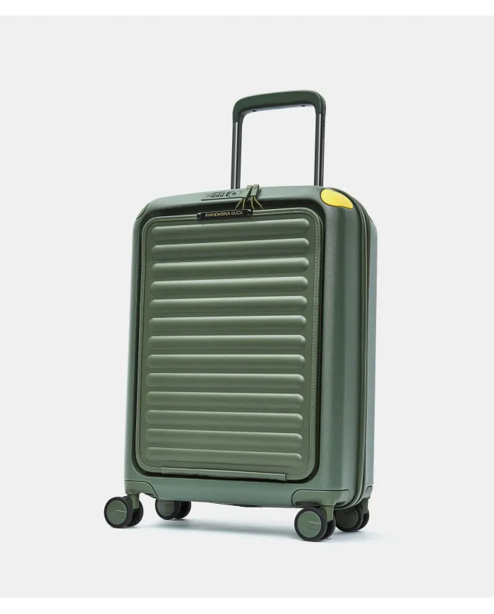 Mandarina Duck Smart Duck Trolley Cabina Rigido – Valigia Bagaglio a Mano 4 Ruote Verde
