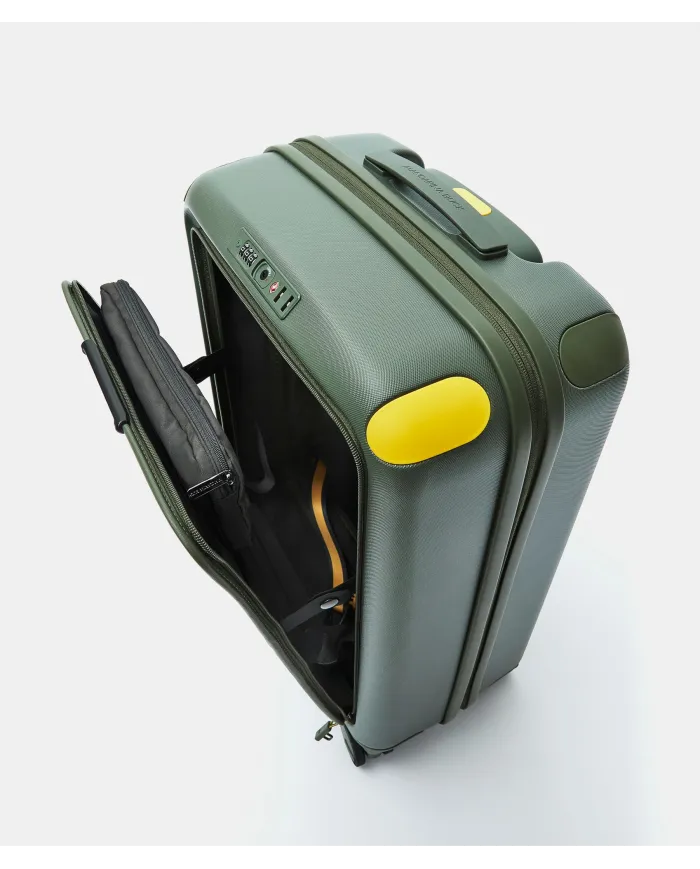 Mandarina Duck Smart Duck Trolley Cabina Rigido – Valigia Bagaglio a Mano 4 Ruote Verde
