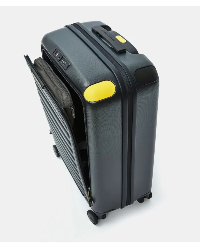 Mandarina Duck Smart Duck Trolley Cabina Rigido – Valigia Bagaglio a Mano 4 Ruote Antracite
