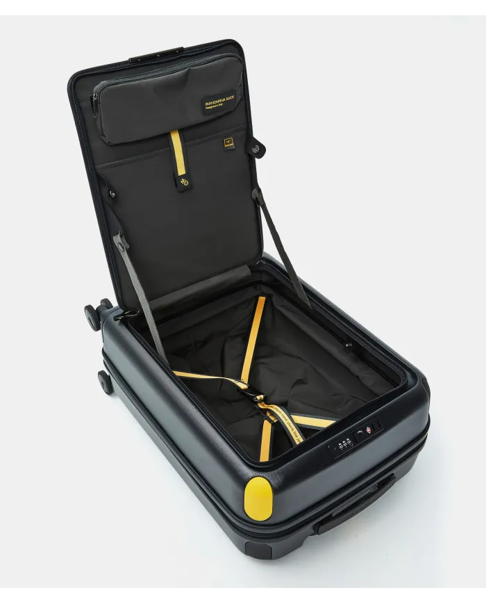 Mandarina Duck Smart Duck Trolley Cabina Rigido – Valigia Bagaglio a Mano 4 Ruote Antracite