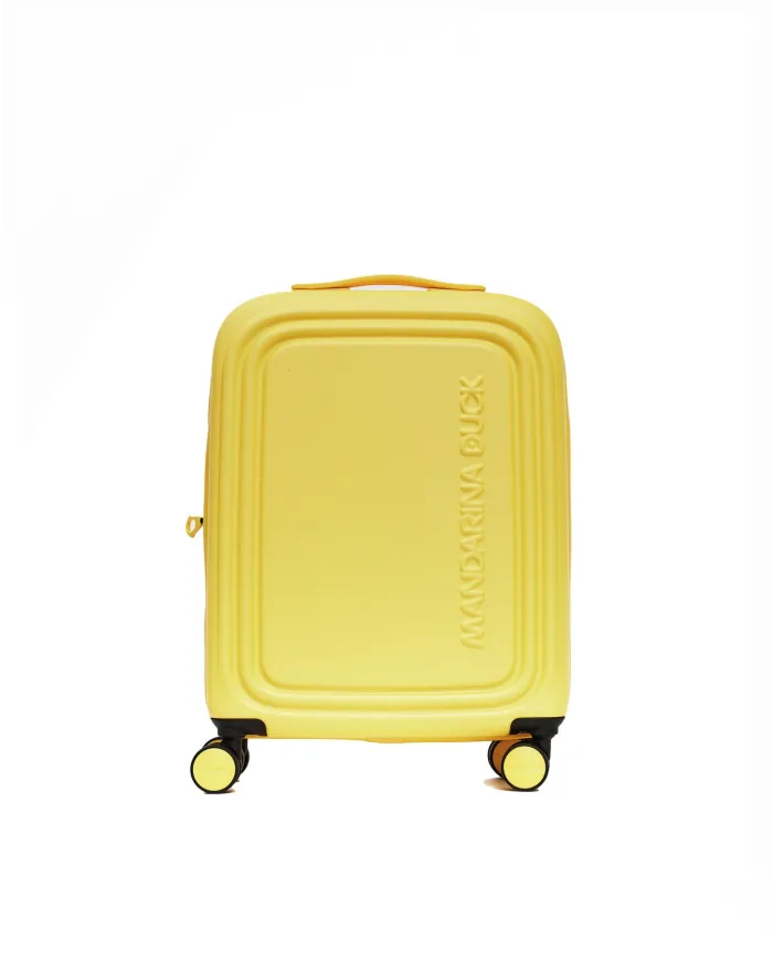 Mandarina Duck Logoduck+ Trolley Cabina Rigido Espandibile - Bagaglio a Mano 4 Ruote Giallo