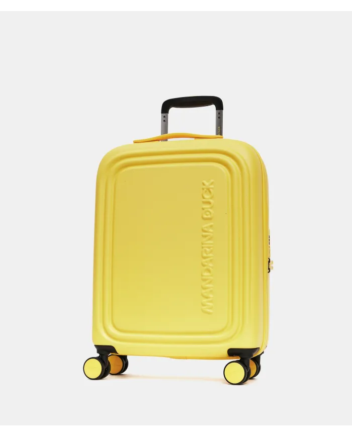 Mandarina Duck Logoduck+ Trolley Cabina Rigido Espandibile - Bagaglio a Mano 4 Ruote Giallo