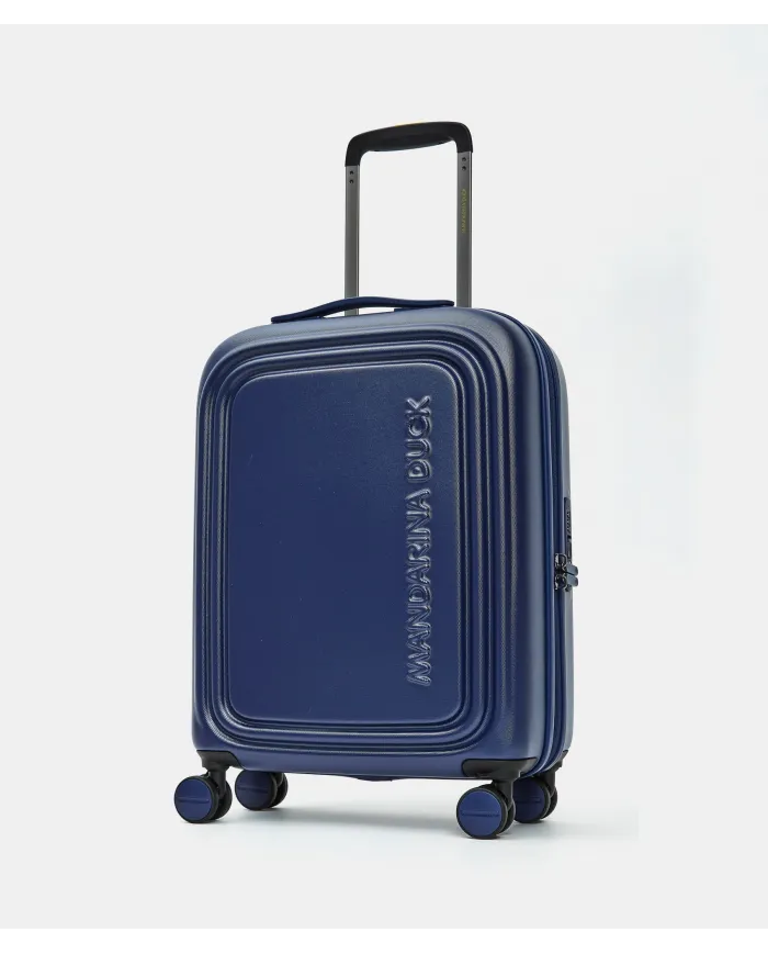 Mandarina Duck Logoduck+ Trolley Cabina Rigido Espandibile - Bagaglio a Mano 4 Ruote Blu
