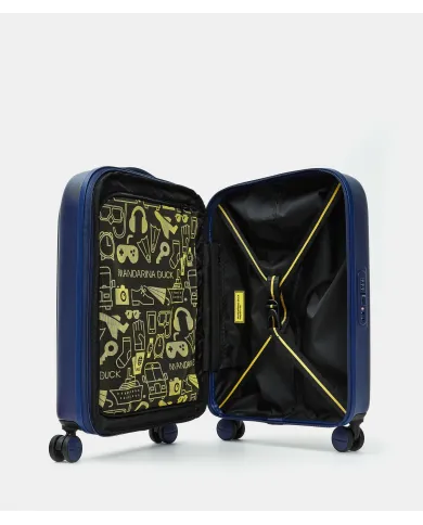 Mandarina Duck Logoduck+ Trolley Cabina Rigido Espandibile - Bagaglio a Mano 4 Ruote Blu
