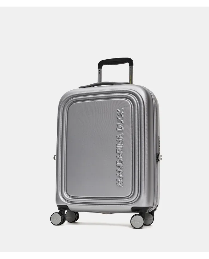 Mandarina Duck Logoduck+ Trolley Cabina Rigido Espandibile - Bagaglio a Mano 4 Ruote Silver