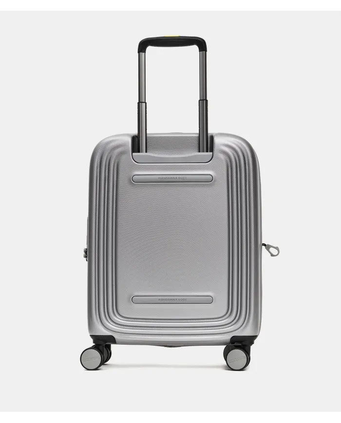 Mandarina Duck Logoduck+ Trolley Cabina Rigido Espandibile - Bagaglio a Mano 4 Ruote Silver
