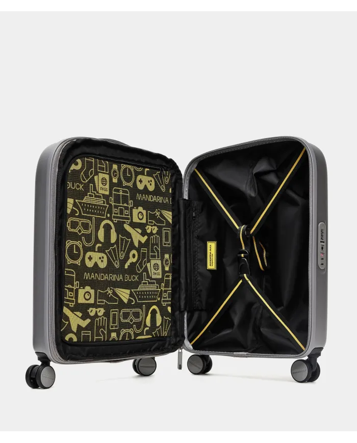 Mandarina Duck Logoduck+ Trolley Cabina Rigido Espandibile - Bagaglio a Mano 4 Ruote Silver