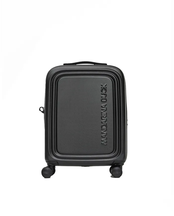 Mandarina Duck Logoduck+ Trolley Cabina Rigido Espandibile - Bagaglio a Mano 4 Ruote Nero