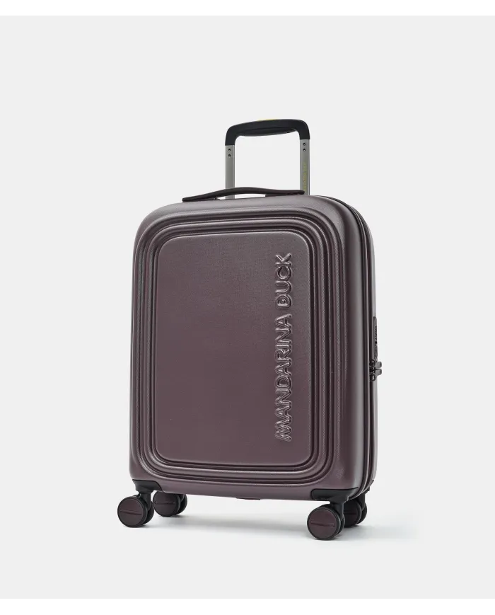Mandarina Duck Logoduck+ Trolley Cabina Rigido Espandibile - Bagaglio a Mano 4 Ruote Marrone
