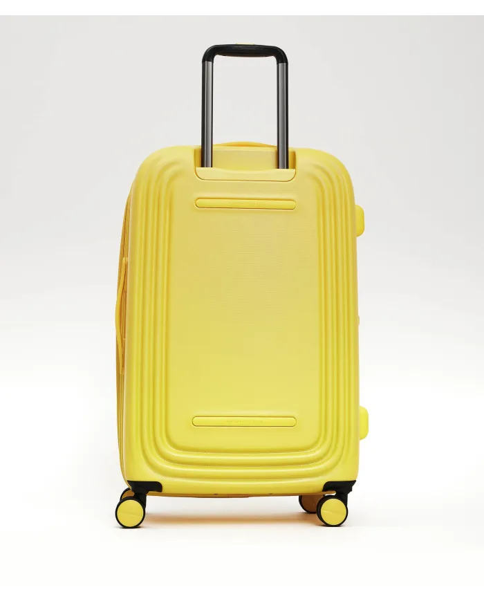 Mandarina Duck Logoduck+ Trolley Medio Rigido Espandibile - Valigia 4 Ruote in Policarbonato Giallo