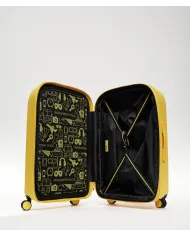Mandarina Duck Logoduck+ Trolley Medio Rigido Espandibile - Valigia 4 Ruote in Policarbonato Giallo