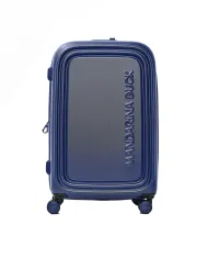 Mandarina Duck Logoduck+ Trolley Medio Rigido Espandibile - Valigia 4 Ruote in Policarbonato Blu