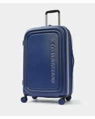 Mandarina Duck Logoduck+ Trolley Medio Rigido Espandibile - Valigia 4 Ruote in Policarbonato Blu