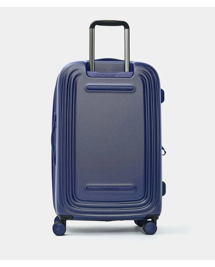 Mandarina Duck Logoduck+ Trolley Medio Rigido Espandibile - Valigia 4 Ruote in Policarbonato Blu