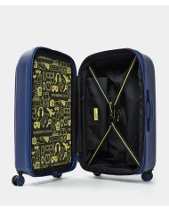 Mandarina Duck Logoduck+ Trolley Medio Rigido Espandibile - Valigia 4 Ruote in Policarbonato Blu