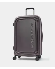 Mandarina Duck Logoduck+ Trolley Medio Rigido Espandibile - Valigia 4 Ruote in Policarbonato Marrone