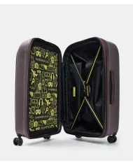 Mandarina Duck Logoduck+ Trolley Medio Rigido Espandibile - Valigia 4 Ruote in Policarbonato Marrone
